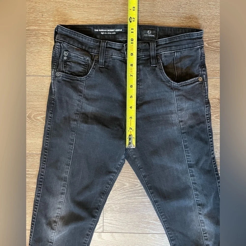 AG Adriano Goldschmied The Farrah Skinny Ankle High Rise Jeans Black - Picture 4 of 12